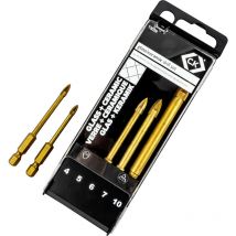 C.k T3059 Glasbohrer-Set 5teilig 4 mm, 5 mm, 6 mm, 7 mm, 10 mm 1 Set