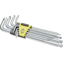 C.k T4440M Kit di chiavi a brugola 1.5 mm, 2 mm, 2.5 mm, 3 mm, 4 mm, 5 mm, 6 mm, 8 mm, 10 mm 9 parti