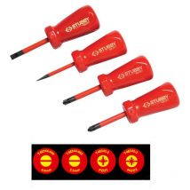 C.k Tools Stubby vde Slim Screwdrivers 4 Pack Pozi Slotted T48349