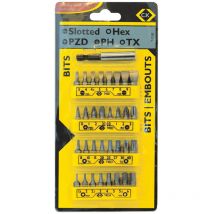 C.k T4520 Bit-Set 33teilig Kreuzschlitz Pozidriv, Schlitz, Kreuzschlitz Phillips, Innen-Sechsrund (