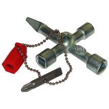 C.K Magma Schaltschrankschlüssel 495015 – 8 verschiedene Schlüsseltypen – Gusslegierung – Inklusive 6 mm Bit-Adapter