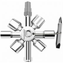 Wahaison - Clé d'armoire de commande universelle, outil combiné de clé 10 en 1 dans l'armoire de commande électrique multifonction, clé en croix 10