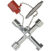 Ferrestock - S4 Clé multifonctionnelle pour l'ouverture des armoires de control pour les systèmes de passage de gaz, eau, électricité et