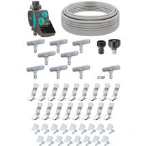 Kit Happy Fresh Evolution 12 m mit Bewässerungscomputer, Kühlung Sprühnebel-Kit - Claber