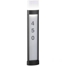 Clairage de numéro de maison Numéro de maison led lampe d'extérieur électrique éclairée avec numéro de maison, lampadaire aluminium noir, autocollant