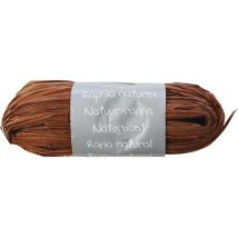 196072C Palla in Rafia color caffé, Gruppo di diversi fili di Rafia con lunghezza 1.5 m (misura filo singolo), 50gr, Passatempi creativi, Imballo