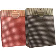212814c - Sacchetto Regalo, Misura M, 12 X 4,5 X 13,5 Cm, 1 Pezzo Recto/verso Marrone/rosso Assortiti - Clairefontaine