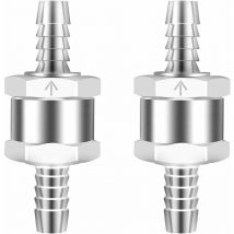 Macaron - Clapet Anti-Retour 2 Pièces 8 mm Valve de Carburant en Alliage d'Aluminium Clapet Anti-Retour à Sens Unique pour Essence Diesel Carburateur