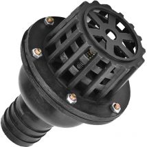 Clapet de pied pour pompe à eau Clapet anti-retour plat en pvc noir basse pression pour machine à fluides (1.5in)