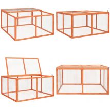 Clapier 124x120x60 cm Bois de sapin massif - Clapier Lapin - Abri Lapin - Enclos Lapin - Cage Lapin - Animal Domestique - Home & Living