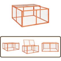 Clapier 124x120x60 cm Bois de sapin massif - Clapier Lapin - Abri Lapin - Enclos Lapin - Cage Lapin - Animal Domestique