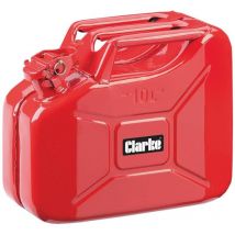 Clarke - fuel jerry can red 10 litre metal petrol diesel 10L container JC10LS