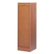 Classeur à Rideau Merisier 8 Tablettes 1 Kit ds Serrure l 41,4 h 140,4 p 44 cm