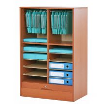 Beaux Meubles Pas Chers - Classeur à Rideau Largeur 70 cm Hauteur 140 cm - Coloris: Merisier