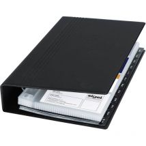 VZ300 VZ300 Classeur à anneaux pour cartes de visite 200 cartes (l x h x p) 147 x 265 x 44 mm noir (mat) matière - Sigel