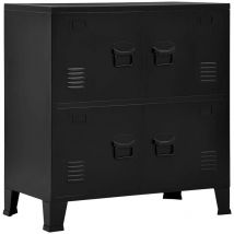 Maison Chic - Classeur industriel avec 4 portes Caisson de rangement - Noir 75x40x80 cm Acier
