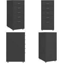 Vidaxl - Classeur mobile Anthracite 28x41x69 cm Métal - armoire à dossiers mobile - armoires à dossiers mobiles - Home & Living - Anthracite