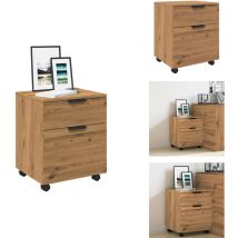 Vidaxl - Classeur mobile avec roues chêne artisanal 45x38x54 cm - Armoire à Dossiers - Armoires à Dossiers - Armoire De Bureau - Rangement De Bureau