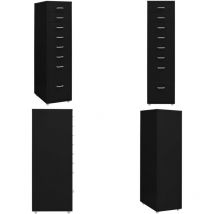 Vidaxl - Classeur mobile Noir 28x41x109 cm Métal - armoire à dossiers mobile - armoires à dossiers mobiles - Home & Living - Noir