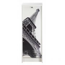 Classeur à Rideau Blanc 5 Niches Serrure 37,8 x 103,8 x 38,4 cm - Coloris: Tour Eiffel 750 751