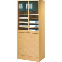 Classeur à Rideau Largeur 70 cm Hauteur 172 cm 20 niches - Coloris: Hêtre