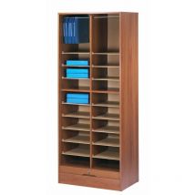 Classeur à Rideau Largeur 70 cm Hauteur 172 cm 20 niches - Coloris: Merisier