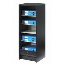 Beaux Meubles Pas Chers - Classeur à Rideau Noir 5 Etagères Serrure l 37.8 h 103.8 p 38.4 cm - Coloris: Londres 700