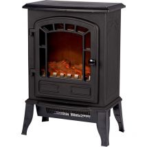 Classic Fire - Torino Camineo Elettrico - Caminetto Elettrico con Riscaldamento, Pannello di Controllo e Timer - Stufa Elettrica con Fiamme led