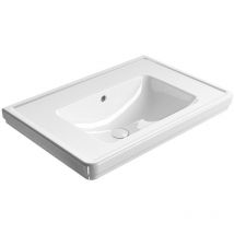 Classic lavabo en céramique 75x50cm, pas de trou de robinet, blanc ExtraGlaze
