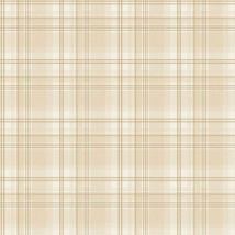Lutece - Classic Subtle Tartan Pattern Wallpaper Neutral Beige Brown Grid Lines Symmetric