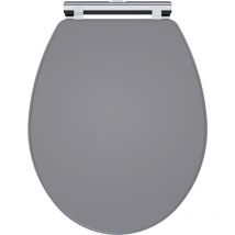 Balterley - Classic Traditional Soft Close, Top Fix Wooden Toilet Seat (Suitable for Kinston Toilets) - Satin Grey - Satin Grey