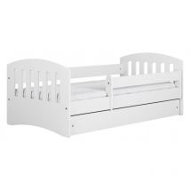 Topeshop - classico - Cama infantil blanca completa 140 x 80 cm somier + colchón + cajones