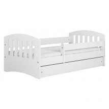 Topeshop - classico - Complete white children's bed 140 x 80 cm base + mattress + drawers