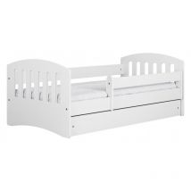 Topeshop - classico - Complete white children's bed 180 x 80 cm base + mattress + drawers