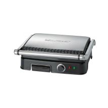 Clatronic - kg 3487 Grill de Asar con Tapa Basculante, 2000 w, Acero Inoxidable