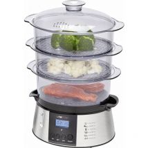 DG3547 Vaporiera con display , Funzione timer acciaio inox, Nero - Clatronic