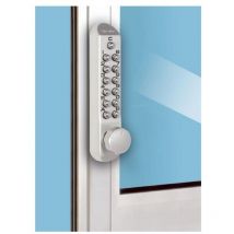 Verrou à code mécanique zamak keylex - Intérieur et extérieur - réversible - épaisseur : 25-55 mm - gris argent Lokod
