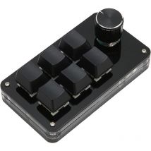 Rapanda - Clavier programmable, clavier mécanique portable à 6 touches à une main pour ordinateur pc (noir)