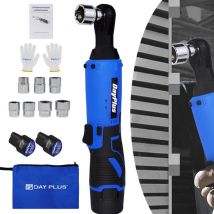 Dayplus - Clé à cliquet Clé à cliquet électrique 12V Kit avec 2X batteries rechargeables