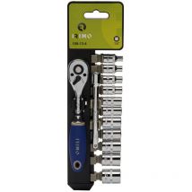 Juego de vasos+carraca+alargador 1/4 13 piezas 109-13-4 irimo