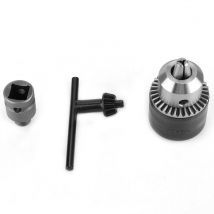 Jeffergarden Perceuse à mandrin à clé de 13 mm 1/2 x 20 clé de mandrin Unf 1,5-13 mm avec adaptateur de douille 1/2'