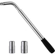 Clé Démonte-Roue Télescopique, Clé de Roue Extensible 17/19mm et 21/23mm Clé à Ergots TéLescopique pour la Réparation de Pneus de Caravane de Camion