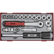 Tengtools - Jeu de douilles TT1 tray 3/8 8-22mm 19 pièces 6 pans Teng Tools TT3819