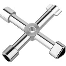 Clé en Croix, 4 Voies Clé Multifonction, Clé Universelle pour Armoire Électrique, Avec 4 Profils, Alliage Zinc, Pour Boîtier Compteur Gaz Électrique,