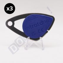 Intratone - Lot de 3 badges électroniques bleu - badges mifare en inox 08-0103 (ne se programme que par le syndic )