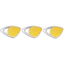 Intratone - Lot de 3 badges électroniques jaune - badges mifare en inox 08-0105 (ne se programme que par le syndic )