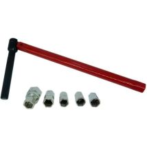 Cle Lavabo speciale Mitigeur ø 13mm + 5 Douilles ø 8 - 9 - 10 - 11 - 12 mm, Rouge