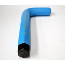 Clé male coudée 6 Pans 22mm isolé 1000V bleue l 110mm l 230mm acier traité pour vis creuses atex ii Derancourt