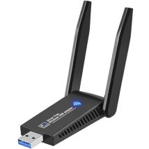 Clé WiFi Puissante, Cle WiFi usb 3.0 Double Bande, 2.4G / 5.8GHz Dongle WiFi, Adaptateur usb WiFi PC/Laptop/Desktop/Tablet, Compatible avec Windows