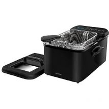 Cecotec - Friteuse numérique Cleanfry Luxury 3000 Black. Design élégant en acier inoxydable et laquée noir avec 3,2 l de capacité et 5 programmes